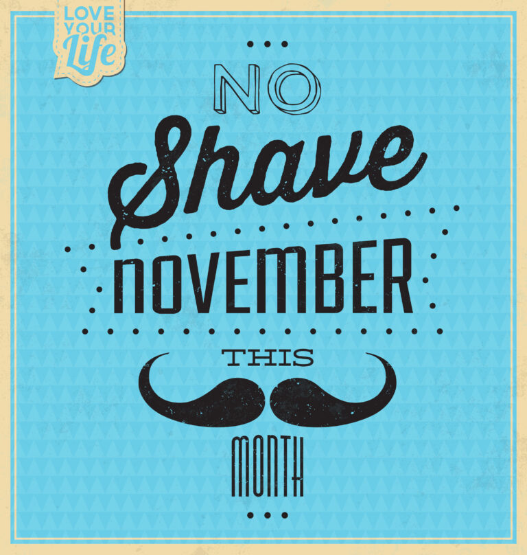 No Shave November Cancer Awareness Graphic