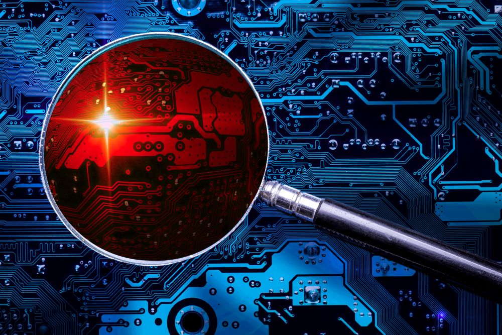 Magnifying glass over data to signify digital forensics preparedness