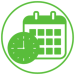 Kelly Office Solutions Charlotte green location page icon for hours